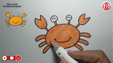 Cara Menggambar Kepiting Step By Step Gampang Banget Untuk Anak Pra