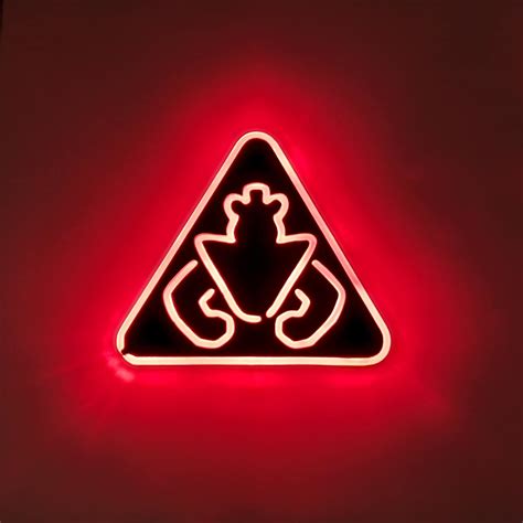 Fnaf Security Breach Warning Sign Neon Like Led Light Etsy