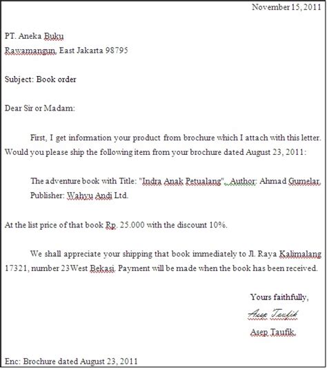 Bagaimana contoh cover letter yang cocok untuk magang? Pengertian dan Contoh Order Letter - Desi Agustin