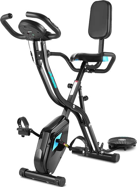 ancheer indoor exercise slim folding bike 3 in1 stationary cycle recumbent bike