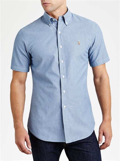 Polo Ralph Lauren Chambray Short Sleeve Shirt In Blue For Men Lyst