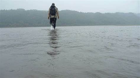 Man Walking On Water In Oregon Stock Video Footage Storyblocks