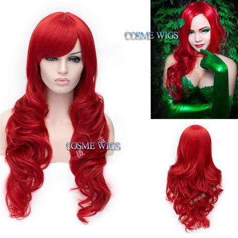 Poison Ivy High Quality Wavy Long Red Full Lace Cosplay Wigs Movie Film