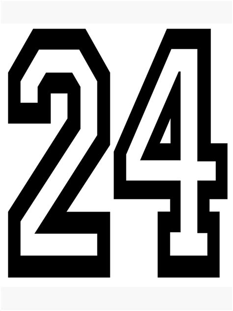 24 24th Team Sports Number 24 Twenty Four Competition Framed