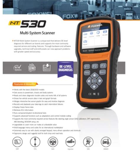 Foxwell Nt530 Pro Ford Ranger Obd1 Obd2 Multi System Scan Tool