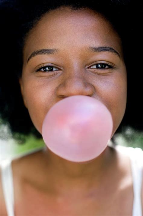 Girl Blowing Bubblegum Photograph By Ian Hootonscience Photo Library