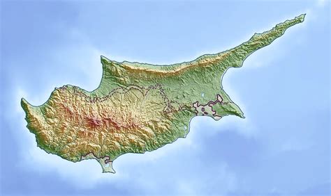 Large Detailed Political And Administrative Map Of Cyprus With Relief