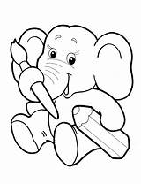 Elephant Coloring Baby Pages sketch template