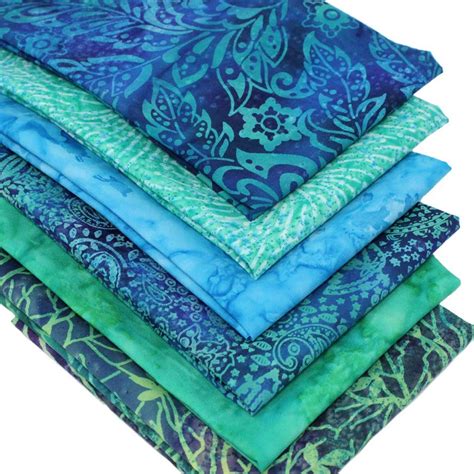 6 Fat Quarters Batik Bundle Lush Green Overdale Fabrics