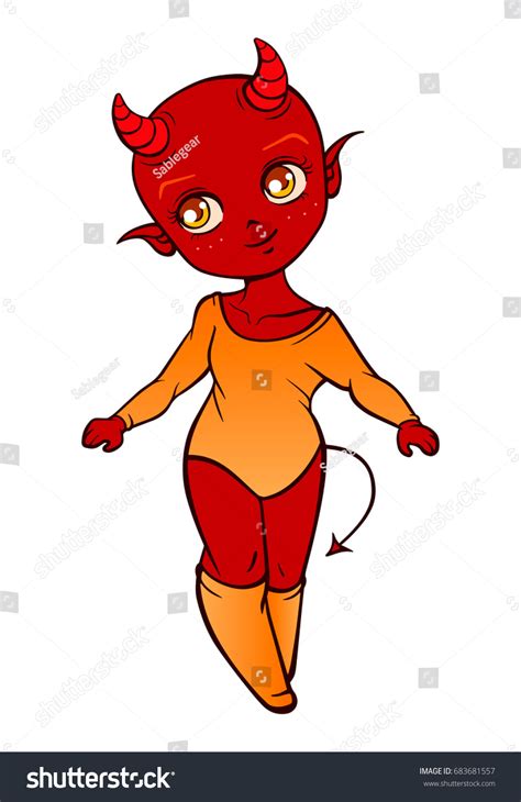 little fitness demon girl anime style stock vector royalty free 683681557 shutterstock