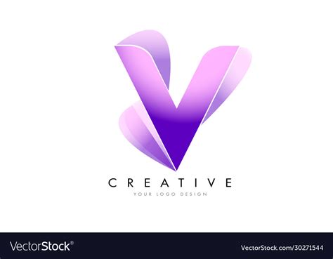 Letter V Logo Design With Satin Texture And Fluid Vector Image
