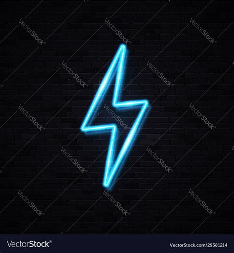 Realistic Isolated Neon Sign Lightning Bolt Vector Image