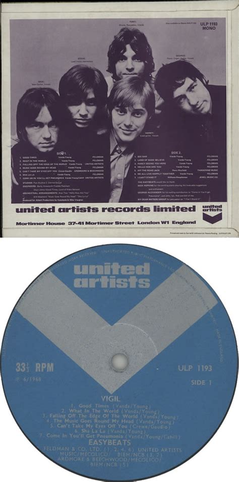 The Easybeats Vigil Uk Vinyl Lp Album Lp Record 452927