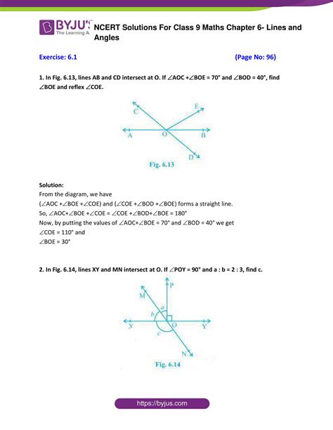 Download Ncert Solutions For Class 9 Maths Chapter 6 Lines And Angles
