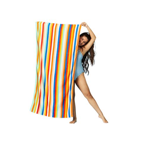 Multicolor Stripe Beach Towel 30in X 60in Five Below Let Go And Have Fun