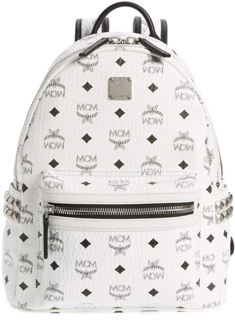 Pin by Fashmates on Products | Studded backpack, White leather backpack, Black leather backpack