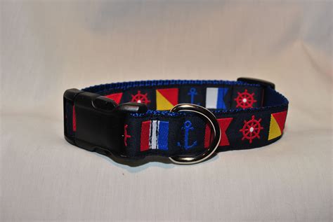 New Nautical Ribbon Dog Collar Dog Collars And Leashes Dog Collar