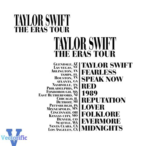 Taylor Swift The Eras Tour Svg Tour Date Svg Cutting Digital Inspire