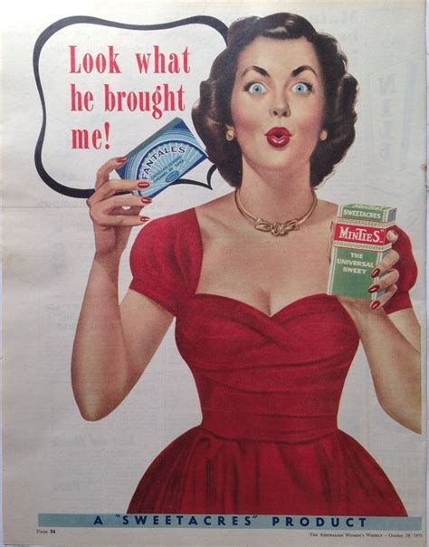 sweetacres fantail minties ad retro box 1955 original vintage australian advert vintage ads