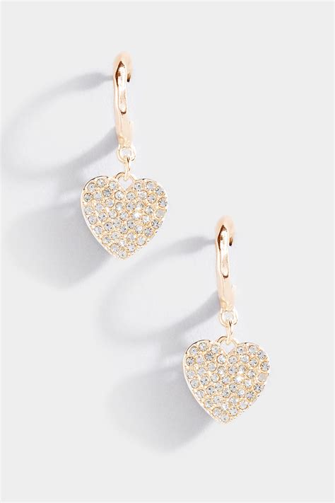 gold heart drop earrings badrhino