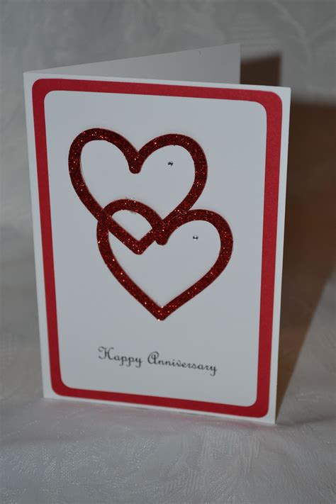These elegant and inexpensive wreath cards. Handmade Anniversary Card | Heart cards | Pinterest