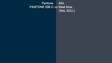 Pantone 539 C Vs Ral Steel Blue Ral 5011 Side By Side Comparison