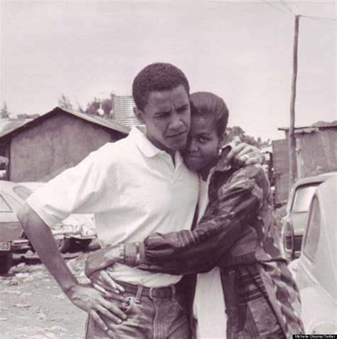 Michelle Obama Twitter Photo Shows Young Barack Hugging First Lady