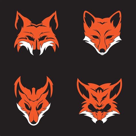 Fox Kopf Logo Sammlung Vektor Illustration Premium Vektor