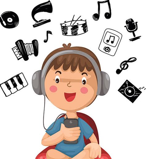 Boy Listening To The Music Illustrations Royalty Free