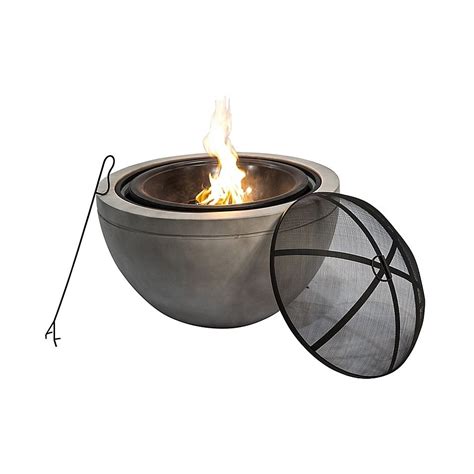 Teamson Home 29 Inch Outdoor Round Wood Burning Fire Pit Bed Bath