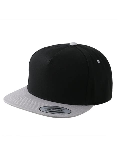 Flexfit Yupoong Classic 5 Panel Snapback And 2 Tone Blacksilver