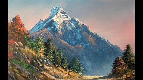 Painting A Beautiful Mountain Landscape With Acrylics Knife Painting