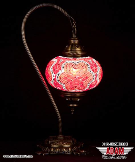 Swan Neck Mosaic Table Lamp Red Model Large Mosaic Lamps