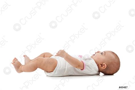 Baby Lying On Her Back Stock Photo 49487 Crushpixel