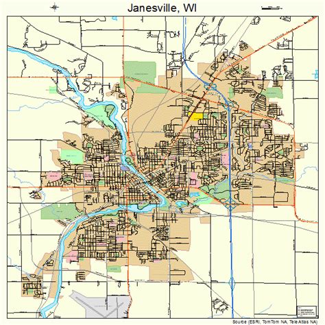 Janesville Wisconsin Street Map 5537825