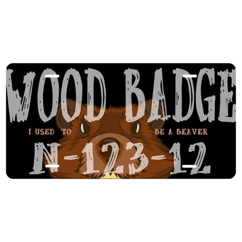 Wood Badge License Plate Beaver And Course Information