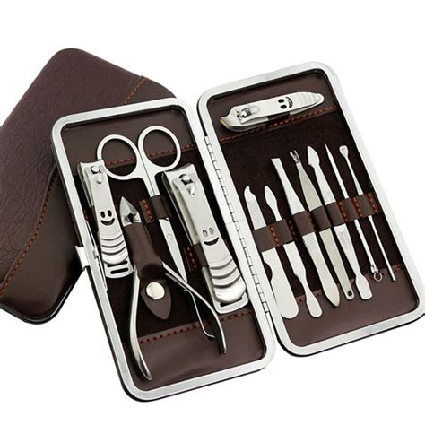 12pcs Manicure Set And Kit Pedicure Scissor Tweezer Knife Ear Pick