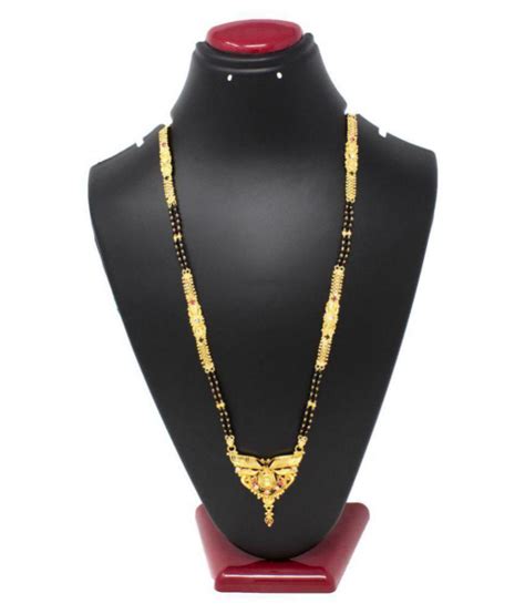 Indian Mangalsutra K Gold Plated Black Beads Traditional Necklace
