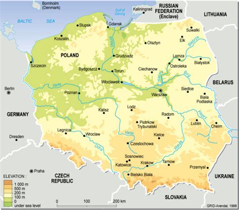 Mapa Para Imprimir De Polonia Mapa Físico De Polonia Grid Ardenal
