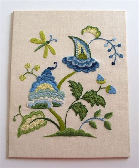 Stunning Vintage Crewel Embroidery Folk By Plainandfancyvintage 4800