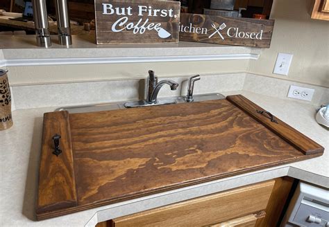 My Kitchen My Rules Sink Cover Handmade Wooden Stained Sink Etsy