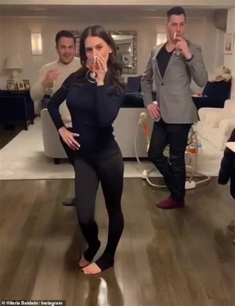 Hilaria Baldwin Looks Amazingly Toned As She Sips Wine Choreographed Dance With Two Guy Pals