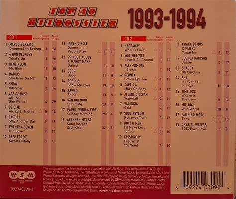 Various Top 40 Hitdossier 1993 1994 Top 40 Cd Album Muziek