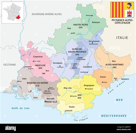 Carte Vectorielle Administrative De La Région Provence Alpes Côte D