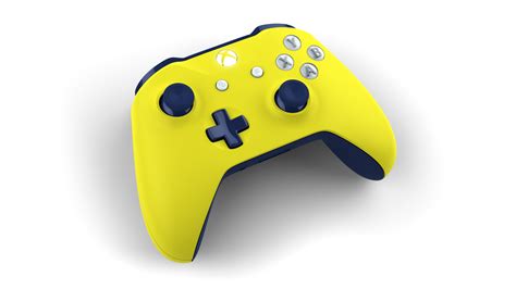 Xbox Controller 1 Of 1 Midnight Blue Lightning Yellow Custom Xbox