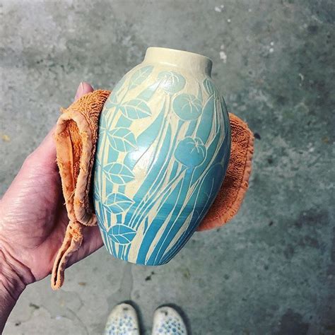 Kleurkeramiek💙handmade By Inge Op Instagram Vase Decorated With