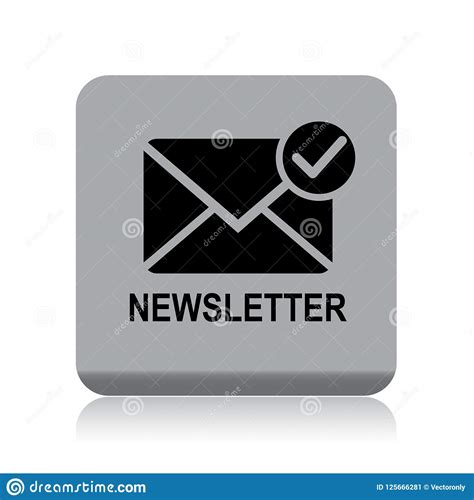 Newsletter Mail Icon Button Stock Illustration Illustration Of