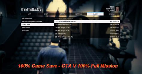 100 Game Save Gta V 100 Save Full Mission