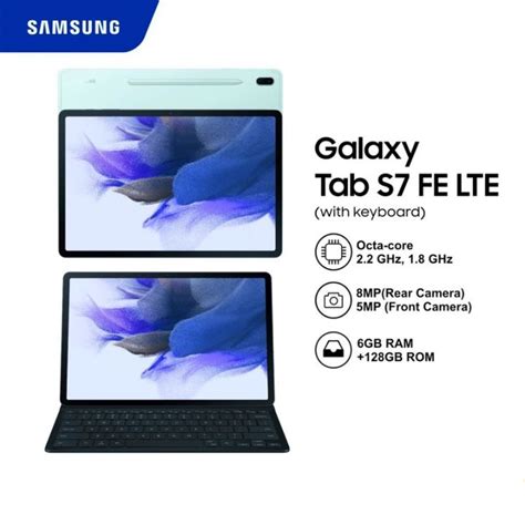 Free Accessories Samsung Galaxy Tab S7 Fe Lte Sim Keyboard S Pen
