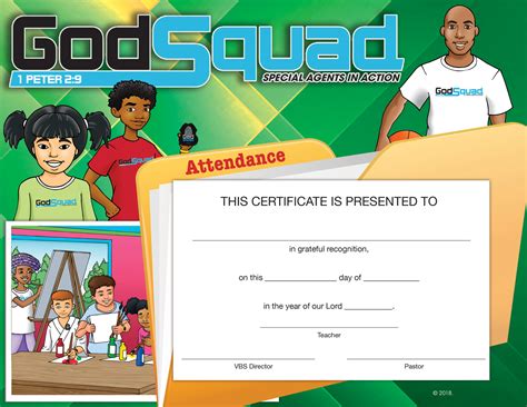 Are you looking for free attendance certificate templates? VBS GodSquad Certificate of Attendance | Sunday School ...